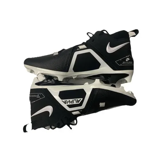 Nike Alpha Menace Pro 3 Football Cleats Mens 13 Wide Black White DH3292-001 - Picture 1 of 6